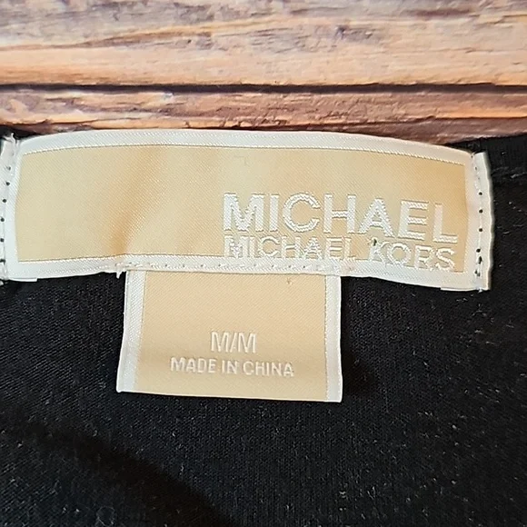 MICHAEL MICHAEL KORS BLACK PLEATED SHORT FLUTTER SLEEVE PULLOVER TOP - Picture 8 of 9